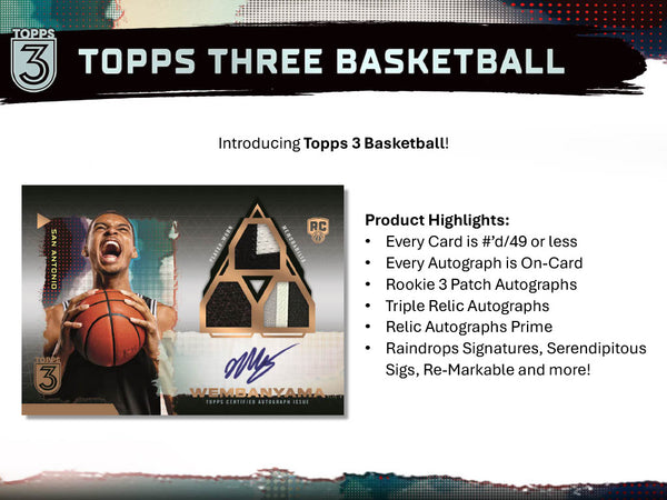 2023-24 Topps 3 Basketball Hobby 5-Box Case