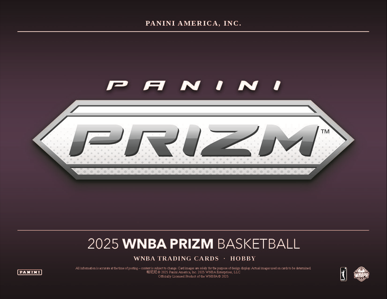 2025 Panini Prizm WNBA Basketball Hobby 12-Box Case