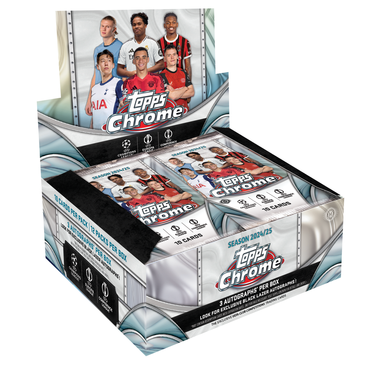2024-25 Topps Chrome UEFA Club Competitions Soccer Hobby Jumbo Box