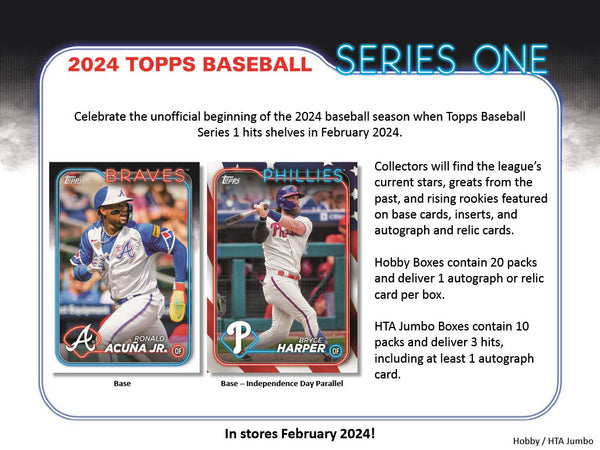 2024 Topps Series 1 Baseball Hobby 12-Box Case