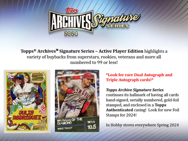 2024 Topps Archives Signature Series Active Player Edition 20-Box Case