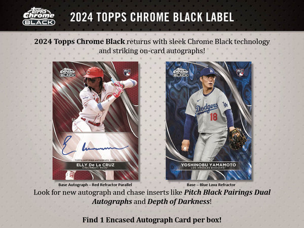 2024 Topps Chrome Black Baseball Hobby 12-Box Case