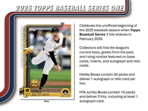 2025 Topps Series 1 Jumbo Baseball 6-Box Case