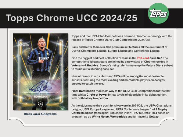 2024-25 Topps Chrome UEFA Club Competitions Soccer Hobby Jumbo Box