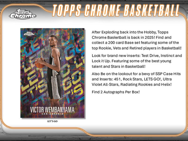 2024-25 Topps Chrome Basketball Hobby 12-Box Case