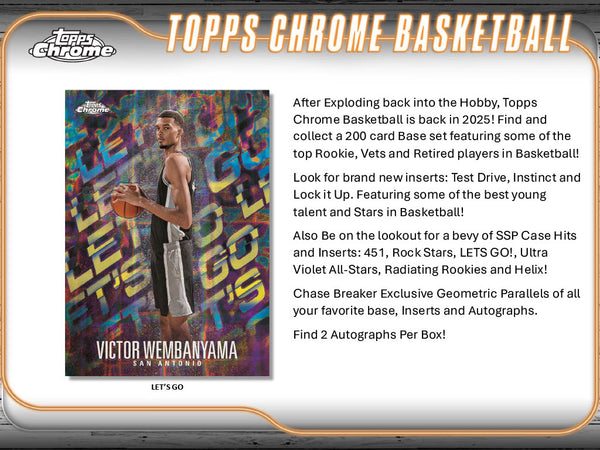 2024-25 Topps Chrome Basketball Hobby Breakers Delight 10-Box Case