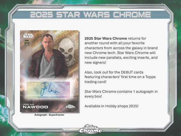 2025 Topps Chrome Star Wars Hobby 8-Box Case