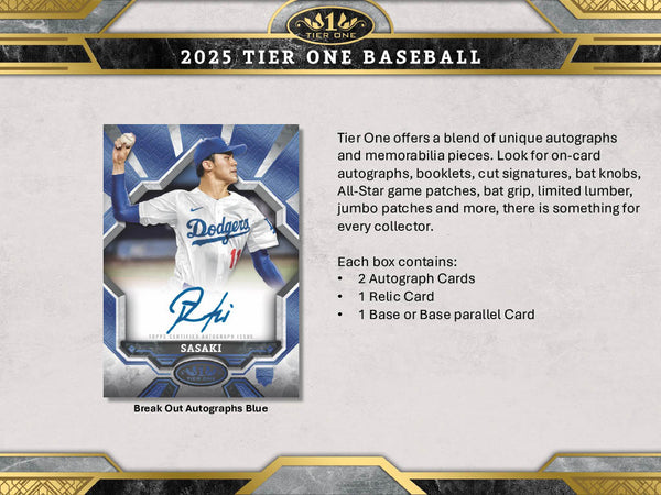 2025 Topps Tier One Baseball Hobby Box