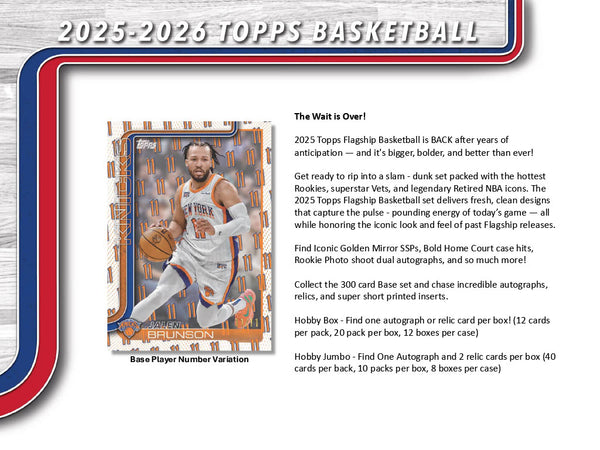 2025-26 Topps Basketball Hobby 12-Box Case