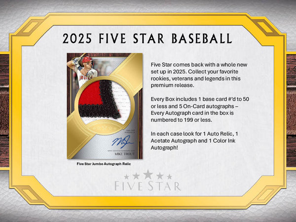 2025 Topps Five Star Baseball Hobby 3-Box Case