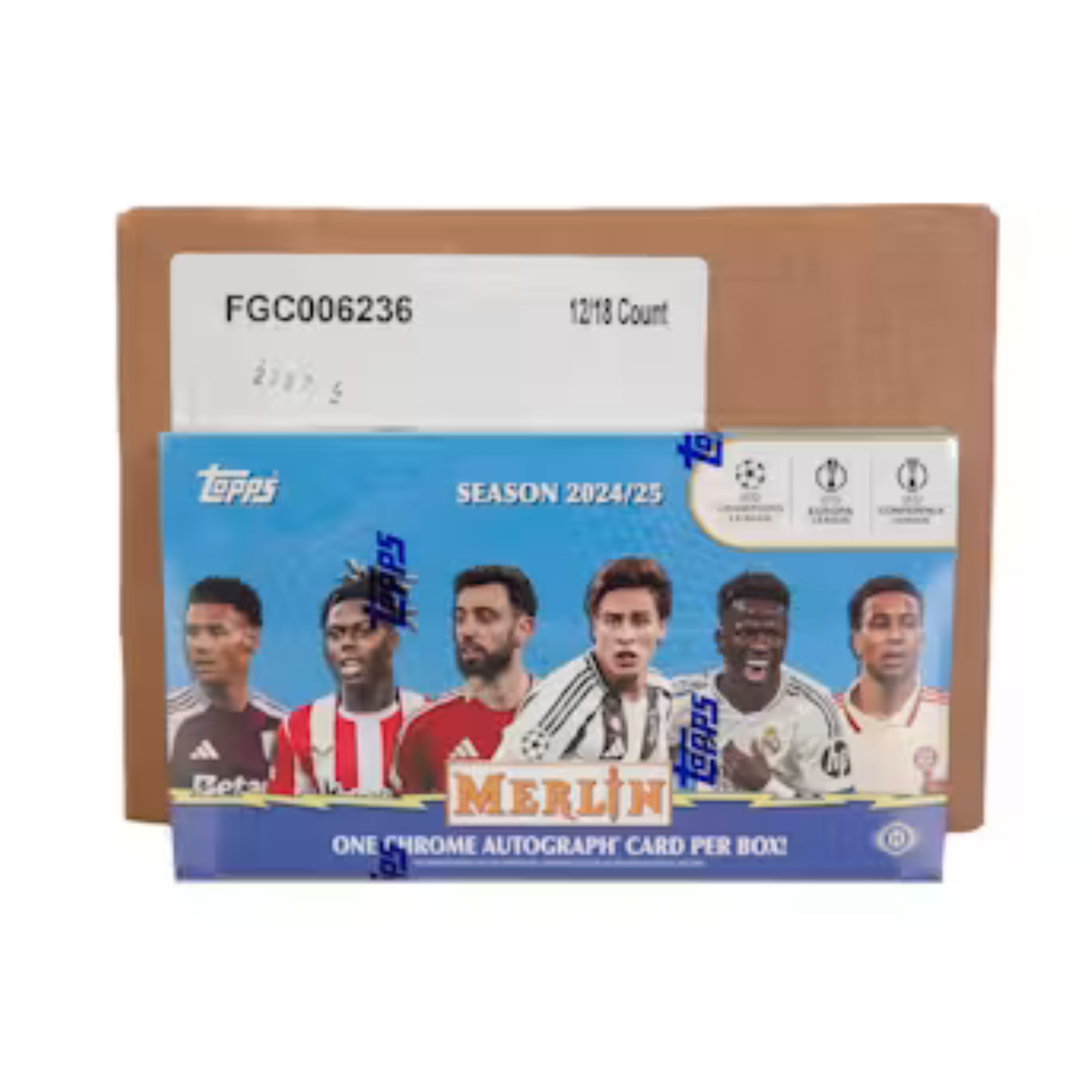 2024/25 Topps Chrome Merlin UEFA Club Competitions Soccer Hobby 12-Box Case
