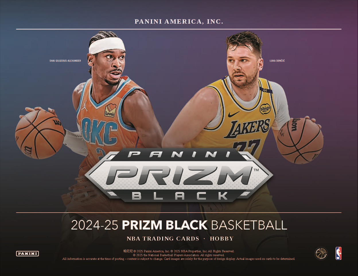 2024-25 Panini Prizm Black Basketball Hobby Box