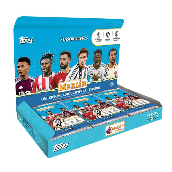 2024/25 Topps Chrome Merlin UEFA Club Competitions Soccer Hobby 12-Box Case